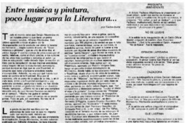 Entre música y pintura, poco lugar para la literatura