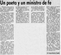 Un poeta y un ministro de fe