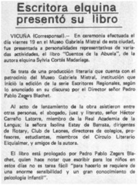 Escritora elquina presentó su libro.