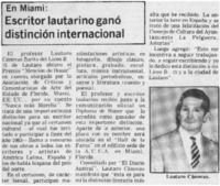 Escritor lautarino ganó distinción internacional.