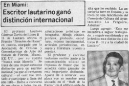 Escritor lautarino ganó distinción internacional.