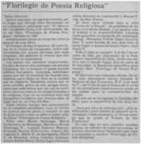 "Florilegio de poesía religiosa".