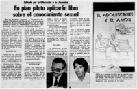 En plan piloto aplicarán libro sobre el conocimiento sexual.