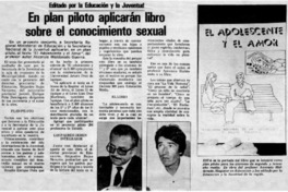 En plan piloto aplicarán libro sobre el conocimiento sexual.