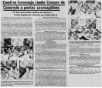 Emotivo homenaje rindió cámara de comercio a poetas aconcagüinos.