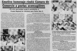 Emotivo homenaje rindió cámara de comercio a poetas aconcagüinos.
