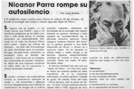 Nicanor Parra rompe su autosilencio