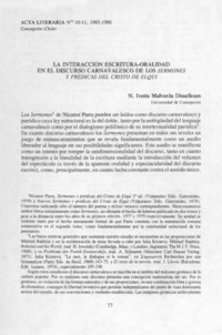 La interracción escritura-oralidad en el discurso carnavalesco de los sermones y predicas del Cristo del Elqui