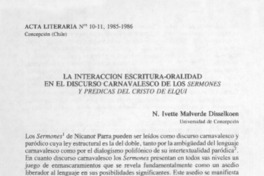 La interracción escritura-oralidad en el discurso carnavalesco de los sermones y predicas del Cristo del Elqui