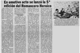 En emotivo acto se lanzó la 5° edición de romancero heroico.
