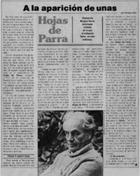 A la aparición de unas Hojas de parra