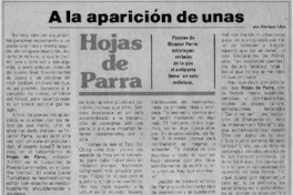 A la aparición de unas Hojas de parra