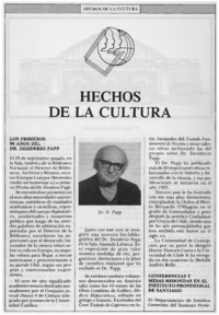 Hechos de la cultura.