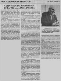 A cien años del nacimiento de Rafael Maluenda Labarca