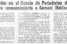 Satisfacción en el Círculo de Periodistas de Linares por nuevo reconocimiento a Samuel Maldonado Silva.