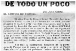 El bautizo de Neruda