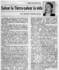 Salvar la tierra-salvar la vida