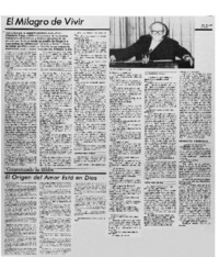 El milagro de vivir : [entrevistas]