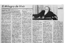 El milagro de vivir : [entrevistas]