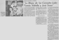 Lo mejor de "la comadre lola" Tomás Vidiella y José Soza".