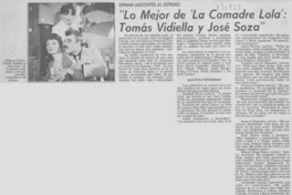 Lo mejor de "la comadre lola" Tomás Vidiella y José Soza".