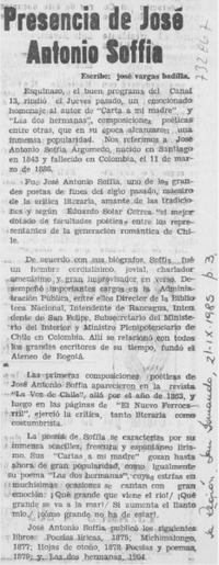 Presencia de José Antonio Soffia
