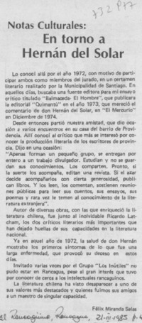 En torno a Hernán del Solar