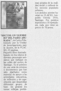 "Héctor: un guerrero del paseo Ahumada.