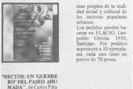 "Héctor: un guerrero del paseo Ahumada.