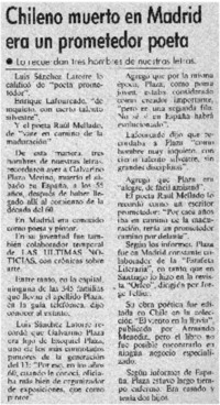 Chileno muerto en Madrid era un prometedor poeta.