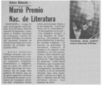 Murió Premio Nac. de Literatura.