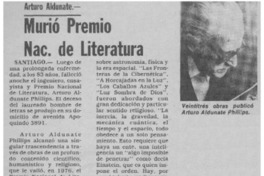 Murió Premio Nac. de Literatura.
