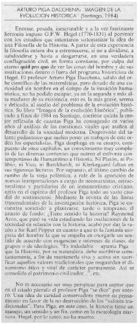 Arturo Piga Dacchena: "Imagen de la Evolución Histórica".