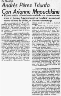 Andrés Pérez triunfa con Arianne Mnouchkine.