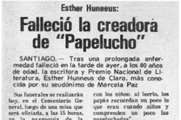 Falleció la cradora de "Papelucho".