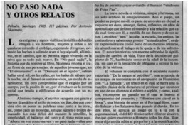 No pasó nada y otros relatos