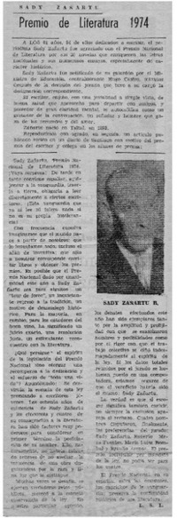 Premio de Literatura 1974