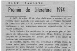 Premio de Literatura 1974