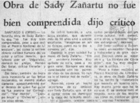 Obra de Sady Zañartu no fue bien comprendida dijo crítico.