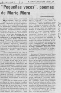 Pequeñas voces", poemas de Mario Mora