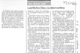Luis Muñoz Díaz y su labor poética