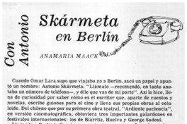 Con Antonio Skármeta en Berlín