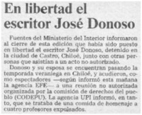 En libertad el escritor José Donoso.