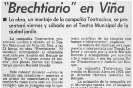 "Brechtiario" en Viña.