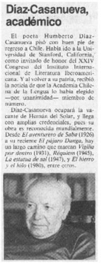 Díaz-Casanueva, académico.