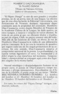Humberto Díaz Casanueva,"El pájaro Dunga"