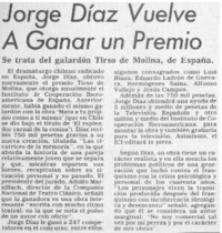 Jorge Díaz vuelve a ganar un premio.