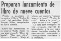 Preparan lanzamiento de libro de nueve cuentos.