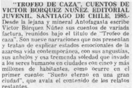 "Trofeo de caza", cuentos