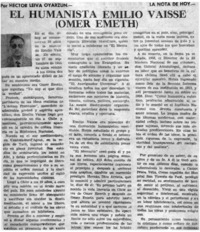 El humanista Emilio Vaïsse (Omer Emeth)